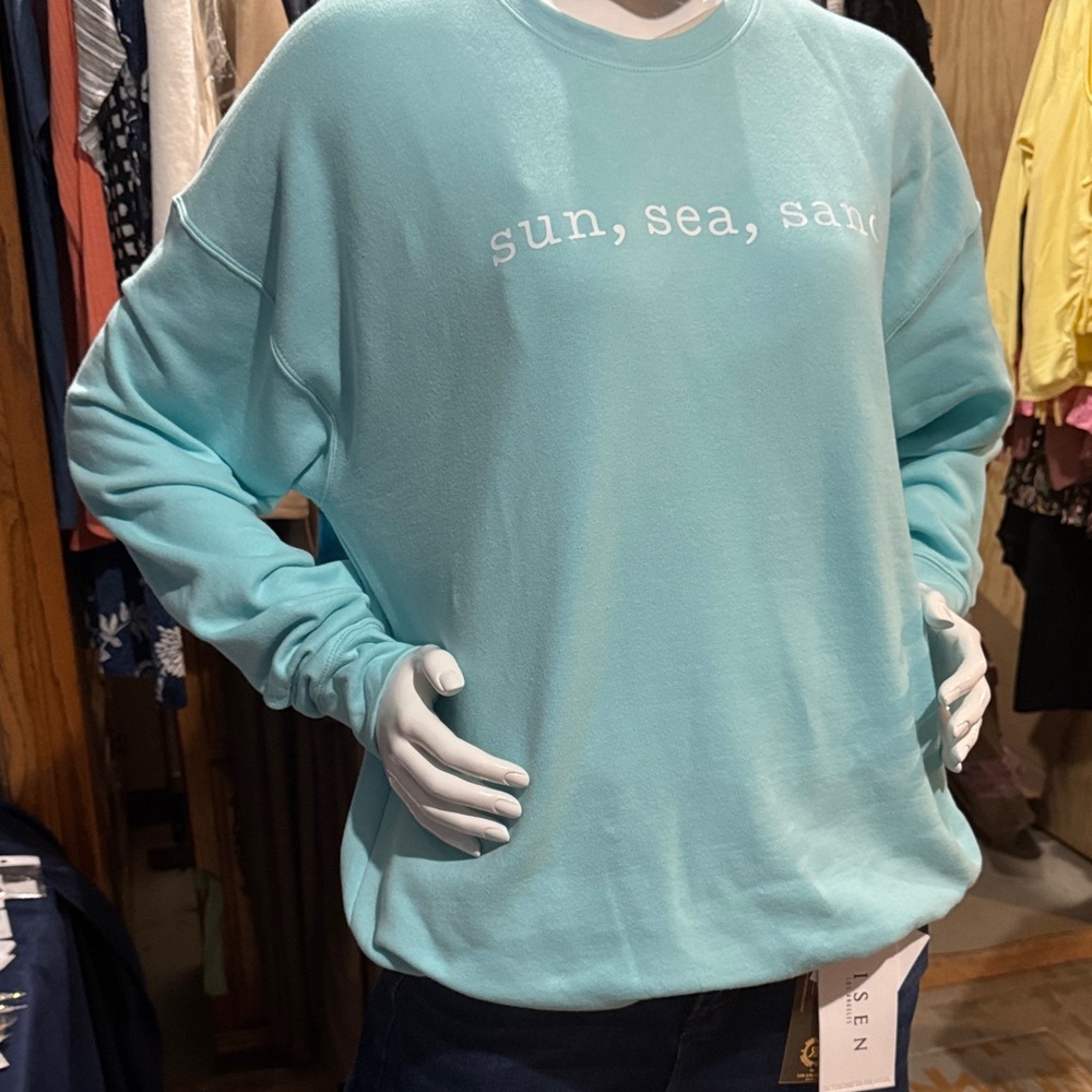 Tultex Sky Blue Crewneck cozy sweatshirt.  Size L